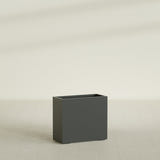 Potsdam Rectangular Planter in Matte Charcoal, 36"L × 16"D × 32"H, shown empty
