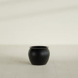 Shanghai Fishbowl Planter in Matte Black, 16", shown empty