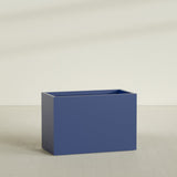 Brisbane Rectangular Planter in Matte Cobalt Blue, 48"L × 24"D × 32"H, shown empty