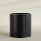 Rio Grande Cylinder Planter in Matte Black, 30"D × 32"H, shown empty