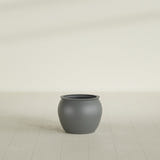 Shanghai Fishbowl Planter in Matte Gunmetal, 16", shown empty