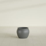 Shanghai Fishbowl Planter in Matte Gunmetal, 16", shown empty