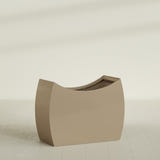 Seoul Curved Planter in Gloss Metallic Gold, 48"L × 20"D × 36"H, shown empty