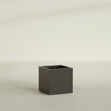 Montroy Cube Planter in Matte Dark Brown, 24", shown empty