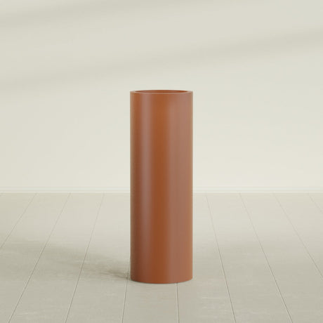 Corry Cylinder Planter in Matte Terra Cotta, 12"D × 36"H, shown empty