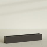 Monaco Rectangle Planter in Matte Dark Brown, 44"L, shown empty