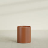 Rio Grande Cylinder Planter in Matte Terra Cotta, 18"D × 20"H, shown empty