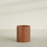 Rio Grande Cylinder Planter in Matte Terra Cotta, 18"D × 20"H, shown empty