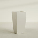 Toulan Tapered Square Planter in Satin Beige, 20"W × 42"H, shown empty