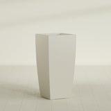 Toulan Tapered Square Planter in Satin Beige, 20"W × 42"H, shown empty