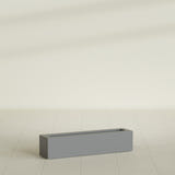 Salon Box Planter in Matte Gunmetal, 36" Long, shown empty