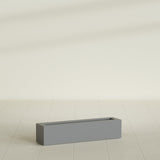 Salon Box Planter in Matte Gunmetal, 36" Long, shown empty