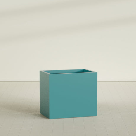 Brisbane Rectangular Planter in Satin Seafoam Green, 36"L × 24"D × 32"H, shown empty