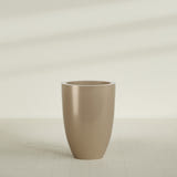 Brannan Tapered Round Planter in Gloss Metallic Gold, 30"D × 41"H, shown empty