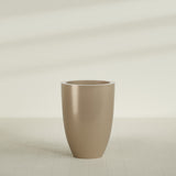 Brannan Tapered Round Planter in Gloss Metallic Gold, 30"D × 41"H, shown empty