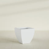 Lima Tapered Square Planter in Gloss Bright White, 24", shown empty