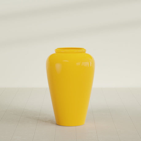 Barà Jar Planter in Gloss Saffron, 24"D × 37"H, shown empty