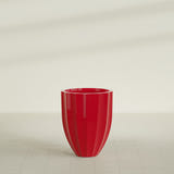 Alicante Fluted Planter in Gloss Red, 22"D × 27"H, shown empty