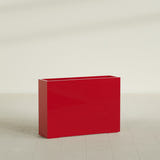 Perth Rectangular Planter in Gloss Red, 60"L × 16"D × 42"H, shown empty