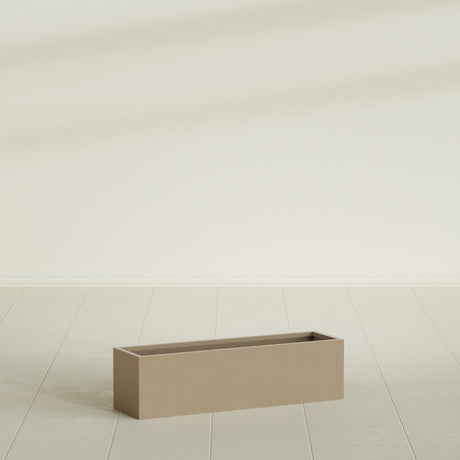 Monaco Rectangle Planter in Gloss Metallic Gold, 26"L, shown empty