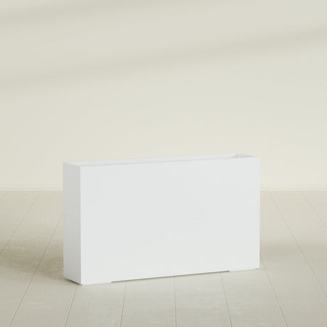 Perth Rectangular Planter in Matte Bright White, 72"L × 16"D × 42"H, shown empty