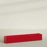 Monaco Rectangle Planter in Gloss Red, 44"L, shown empty