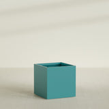 Montroy Cube Planter in Satin Seafoam Green, 36", shown empty