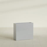 Perth Rectangular Planter in Metallic Silver, 48"L × 16"D × 42"H, shown empty