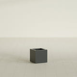Montroy Cube Planter in Matte Charcoal, 12", shown empty