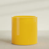 Rio Grande Cylinder Planter in Gloss Saffron, 30"D × 32"H, shown empty