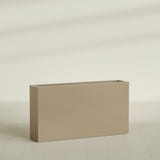 Delray Rectangular Planter in Gloss Metallic Gold, 60"L × 12"D × 32"H, shown empty