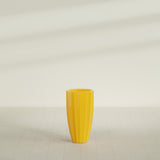 San Jose Tall Fluted Planter in Gloss Saffron, 16"D × 30"H, shown empty