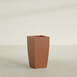 Toulan Tapered Square Planter in Matte Terra Cotta, 16"W × 30"H, shown empty