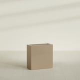 Milano Narrow Rectangular Planter in Gloss Metallic Gold, 24"L × 10"D × 24"H, shown empty
