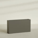Delray Rectangular Planter in Matte Bronze, 60"L × 12"D × 32"H, shown empty