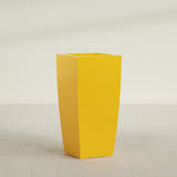 Toulan Tapered Square Planter in Gloss Saffron, 20"W × 42"H, shown empty