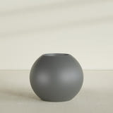 Globe Planter in Matte Gunmetal, 36"D × 30"H, shown empty