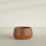 Short Hayden Bowl Planter in Matte Terra Cotta, 16"D × 8"H, shown empty