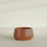 Short Hayden Bowl Planter in Matte Terra Cotta, 16"D × 8"H, shown empty