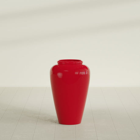 Barà Jar Planter in Gloss Red, 20"D × 31"H, shown empty
