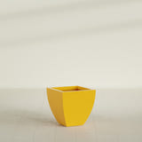 Lima Tapered Square Planter in Gloss Saffron, 20", shown empty
