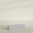 Salon Box Planter in Metallic Silver, 36" Long, shown empty