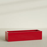 Torino Wide Rectangular Planter in Gloss Red, 72"L × 24"D × 18"H, shown empty