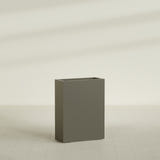 Amesbury Narrow Rectangular Planter in Matte Bronze, 24"L × 10"D × 32"H, shown empty