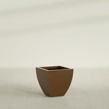 Lima Tapered Square Planter in Metallic Bronze, 20", shown empty