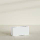 Tolga Rectangular Planter in Matte Bright White, 48"L × 16"D × 24"H, shown empty