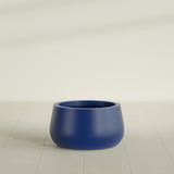Short Hayden Bowl Planter in Matte Cobalt Blue, 16"D × 8"H, shown empty