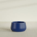 Short Hayden Bowl Planter in Matte Cobalt Blue, 16"D × 8"H, shown empty