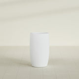 Lisbon tall round tapered fiberglass planter in Gloss Bright White, 18 in diameter, 32 in high, shown empty