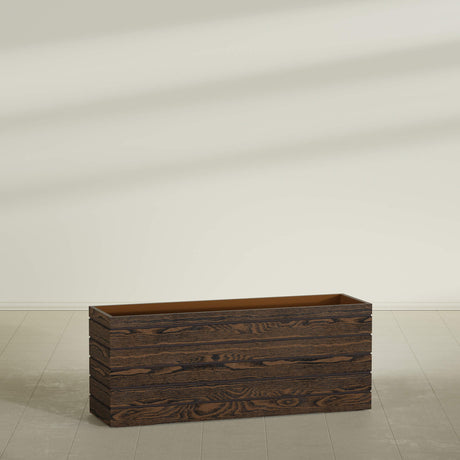 Siena rectangular fiberglass planter, 60"L × 17"D × 24"H